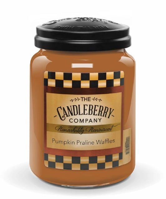 Candleberry Pumpkin Praline Waffles Large Scented Candle Jar- Style #40019 ! desc :  ! caption :