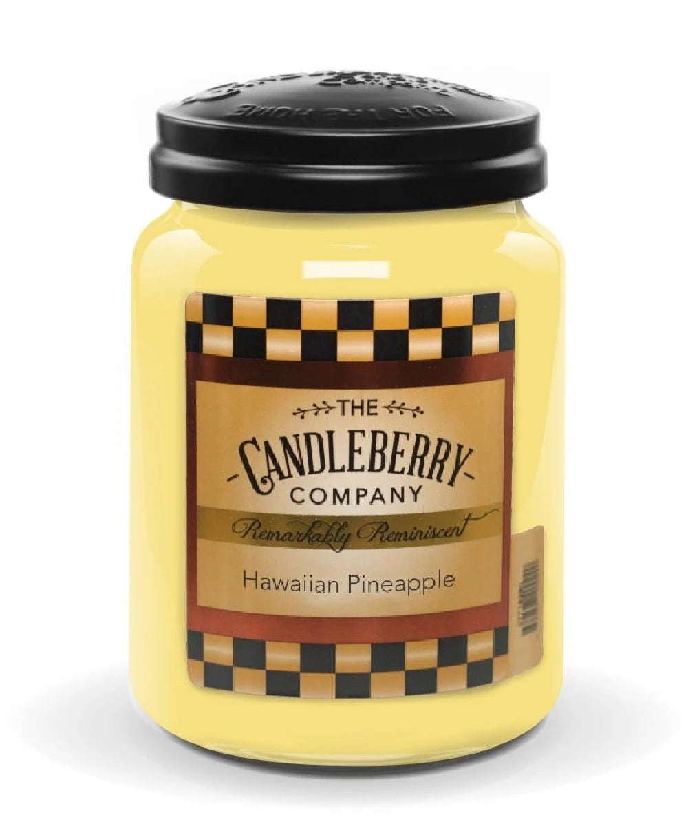Candleberry Hawaiian Pineapple Large Scented Candle Jar- Style #40036 ! desc :  ! caption :