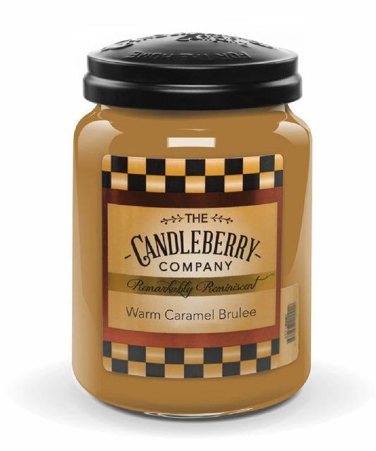 Candleberry Warm Caramel Brulee Large Scented Candle Jar- Style #40116 ! desc :  ! caption :