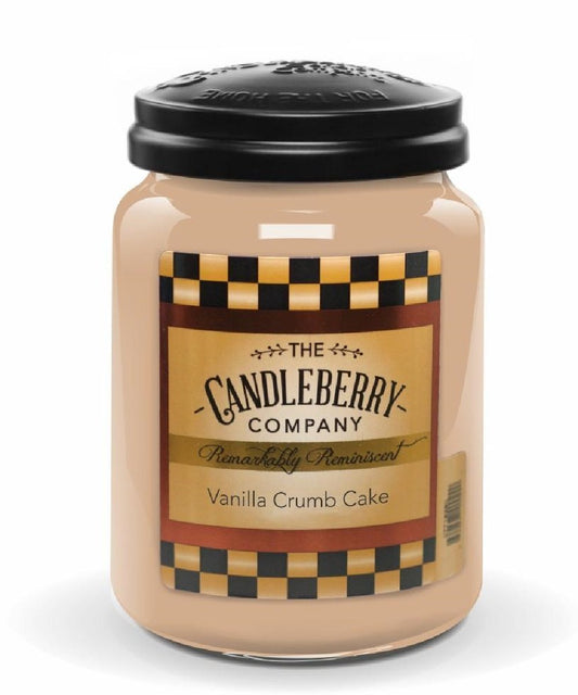 Candleberry Vanilla Crumb Cake Large Scented Candle Jar- Style #40172 ! desc :  ! caption :