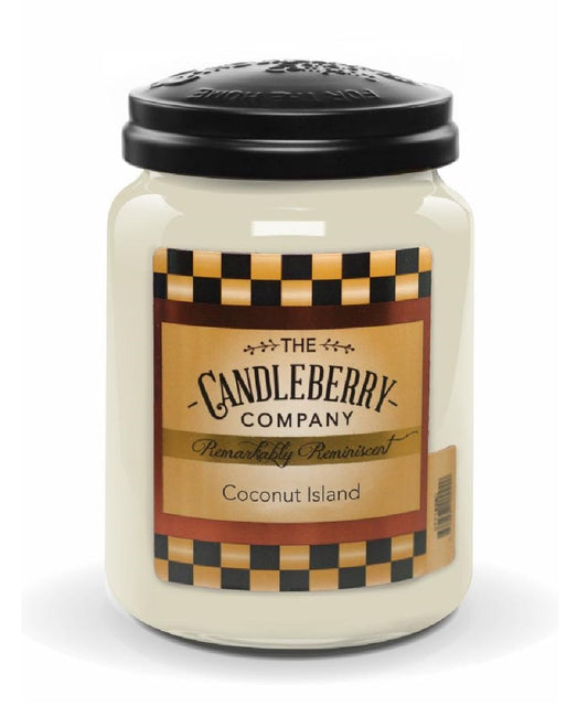 Candleberry Coconut Island Large Scented Candle Jar- Style #40912 ! desc :  ! caption :