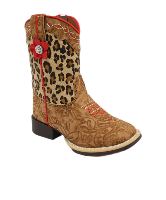 M&F Western Toddler Twister Avery Leopard Print Boot- Style #4413308 ! desc :  ! caption :