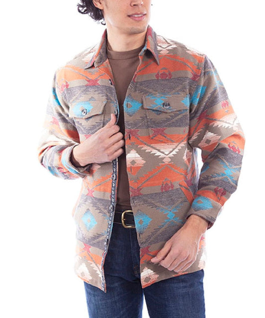 Scully Men's Aztec Print Shirt Jacket- Style #5297 ! desc :  ! caption :