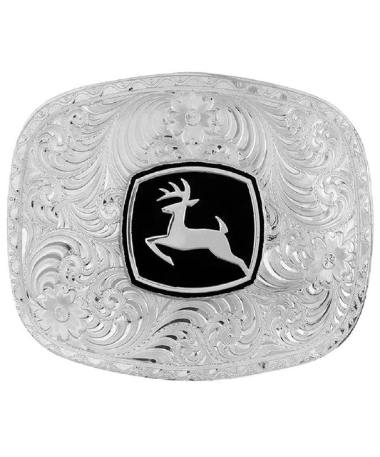 Montana Silversmith Men's Classic John Deere Jumping Buck Belt Buckle- Style #6507JD ! desc :  ! caption :