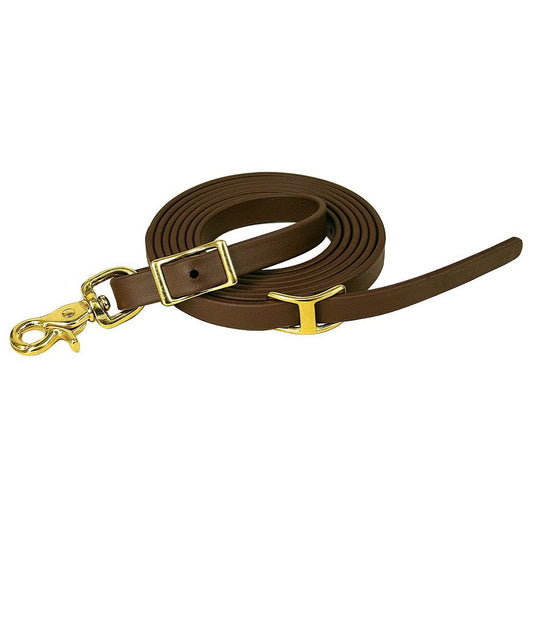 Reinsman Brown Biothane Roping Rein- Style #7616 ! desc :  ! caption :