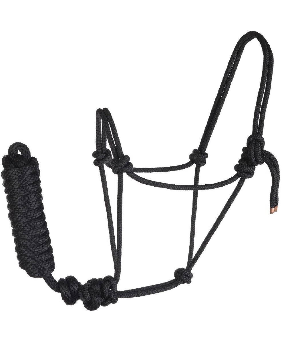 Reinsman Rope Halter With Lead- Style #9713-AV-BK ! desc :  ! caption :