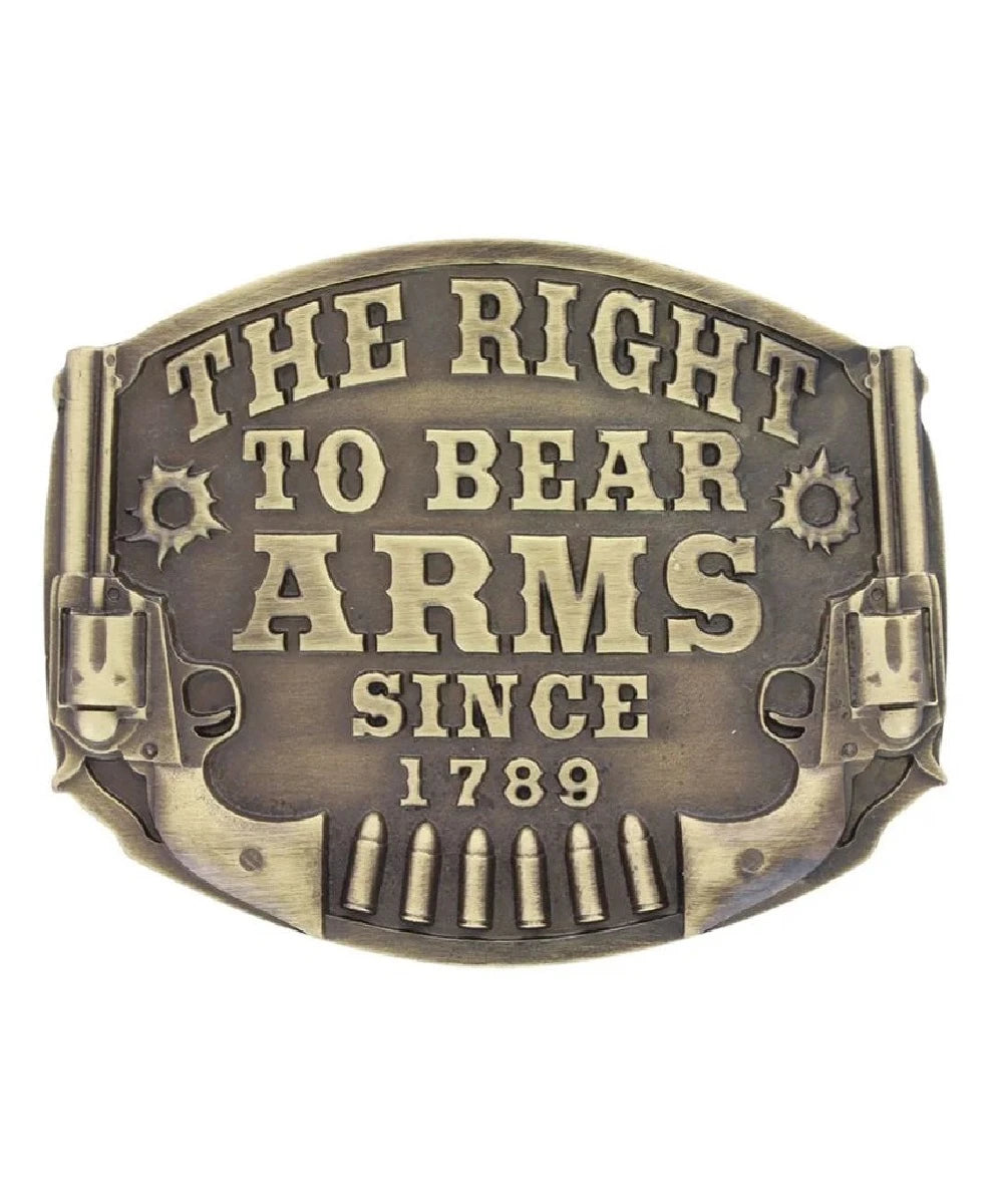 Montana Silversmiths Men's Heritage The Right To Bear Arms Attitude Buckle- Style #A603C ! desc :  ! caption :