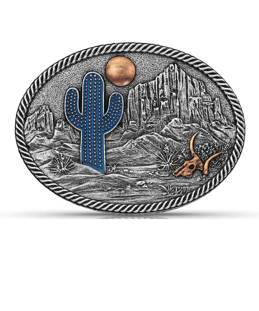 Montana Silversmiths Desert Moon Cactus Buckle- Style #A825 ! desc :  ! caption :