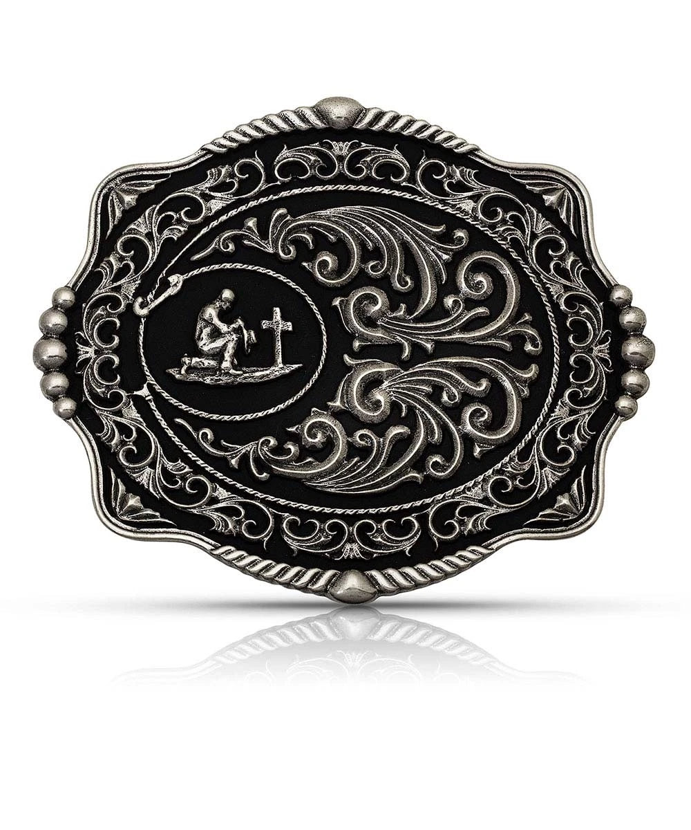 Montana Silversmiths Praying Cowboy Attitude Buckle- Style #A836S ! desc :  ! caption :