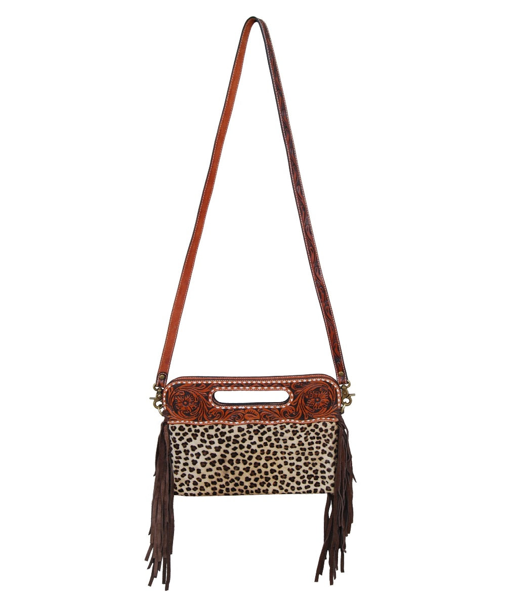 Rafter T Ranch Women's Leopard Print Clutch/Cross Body Bag- Style #BL3000G ! desc :  ! caption :