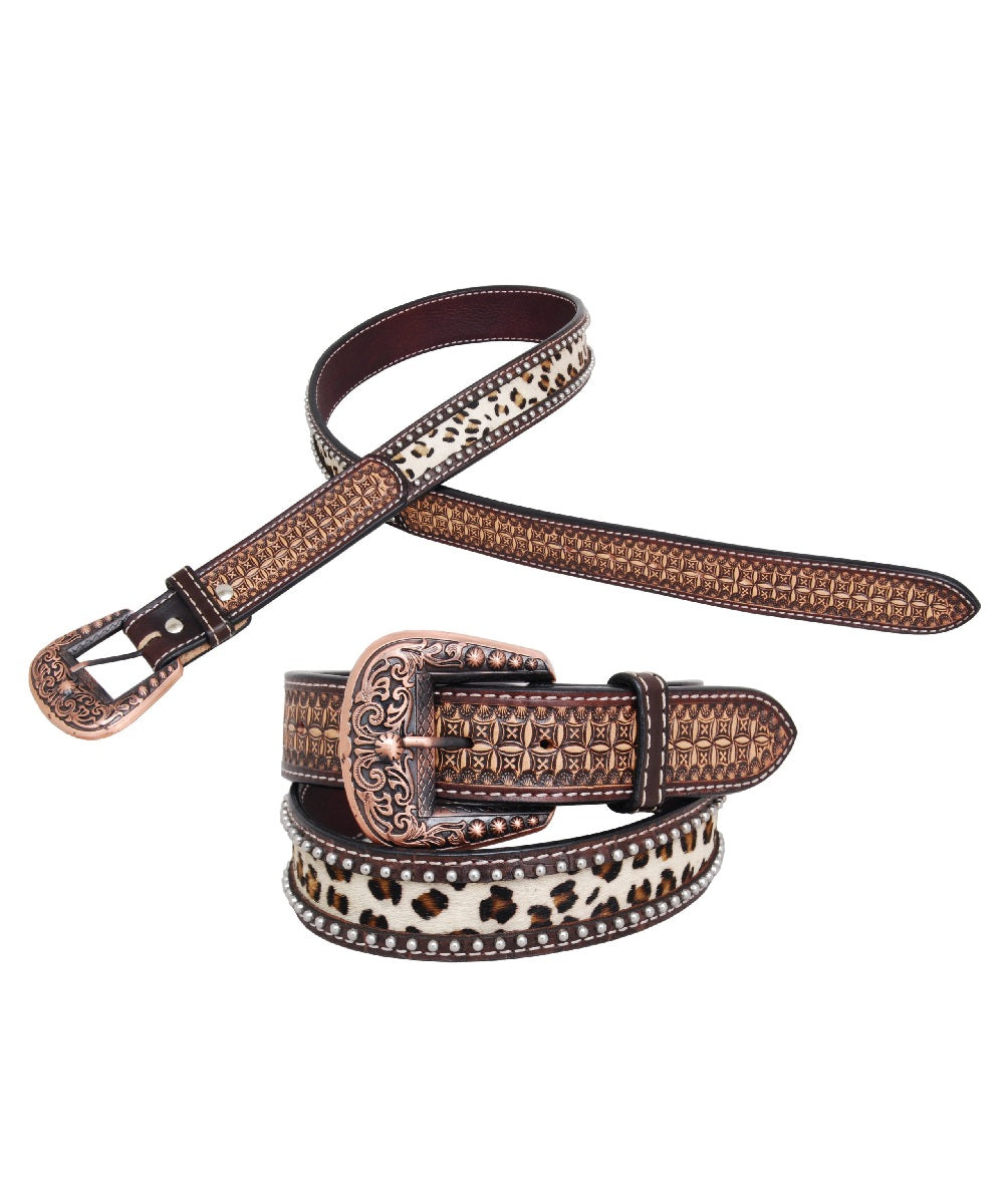 Rafter T Ranch Women's Leopard Hair On Belt- Style #BT626 ! desc :  ! caption :