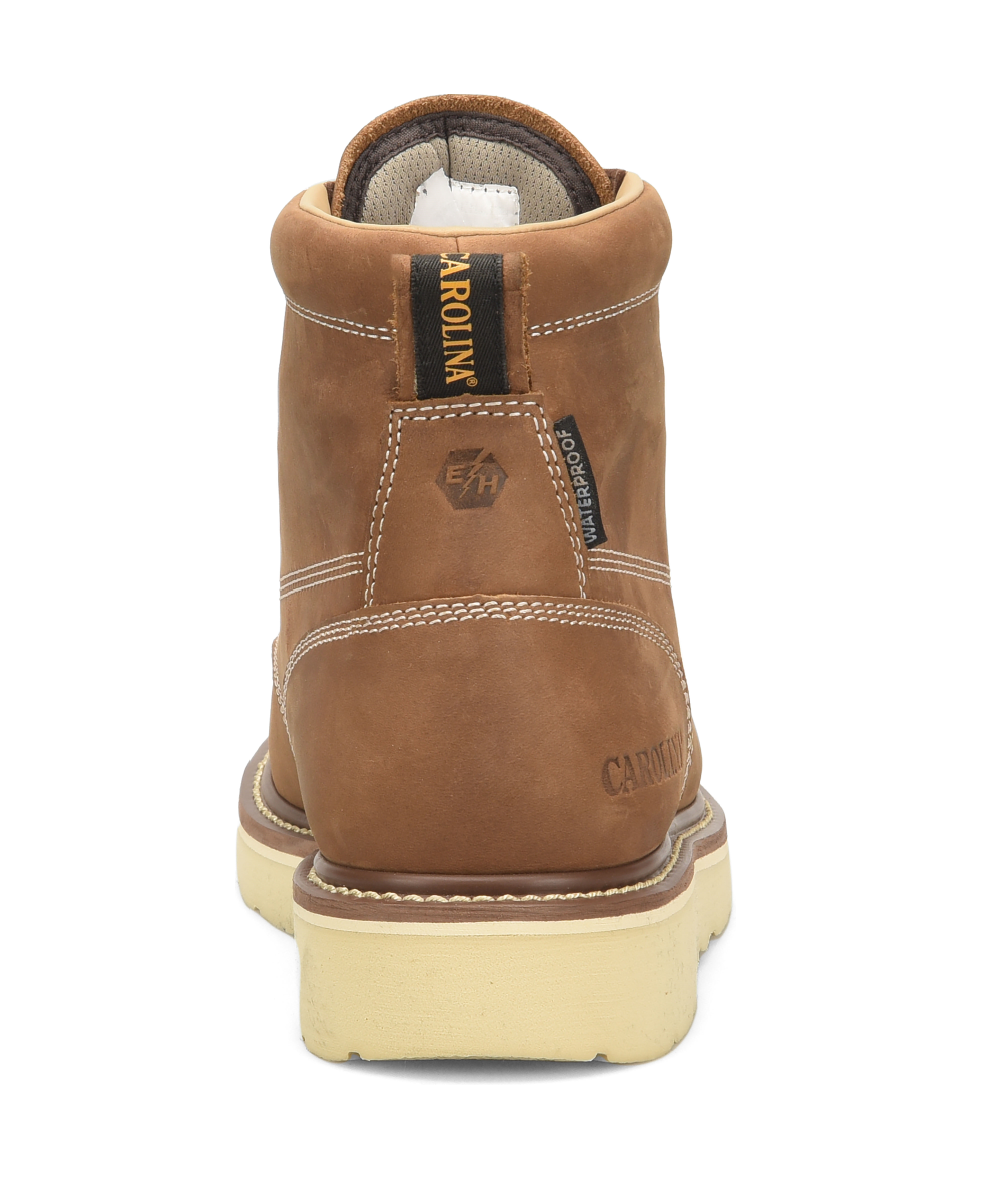 Carolina Boots Men's Carolina AMP Waterproof Moc Toe Wedge Work Boot- Style #CA7041 ! desc :  ! caption :