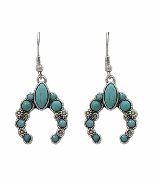 M&F Western Women's Silver Strike Squash Blossom Earrings- Style #DE0506SBTQ ! desc :  ! caption :