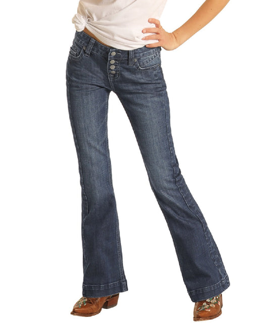 Rock & Roll Cowgirl Girls' Trouser- Style #G5F2723 ! desc :  ! caption :