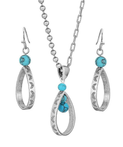 Montana Silversmiths Women's Down To Earth Teardrop Jewelry Set- Style #JS4895 ! desc :  ! caption :