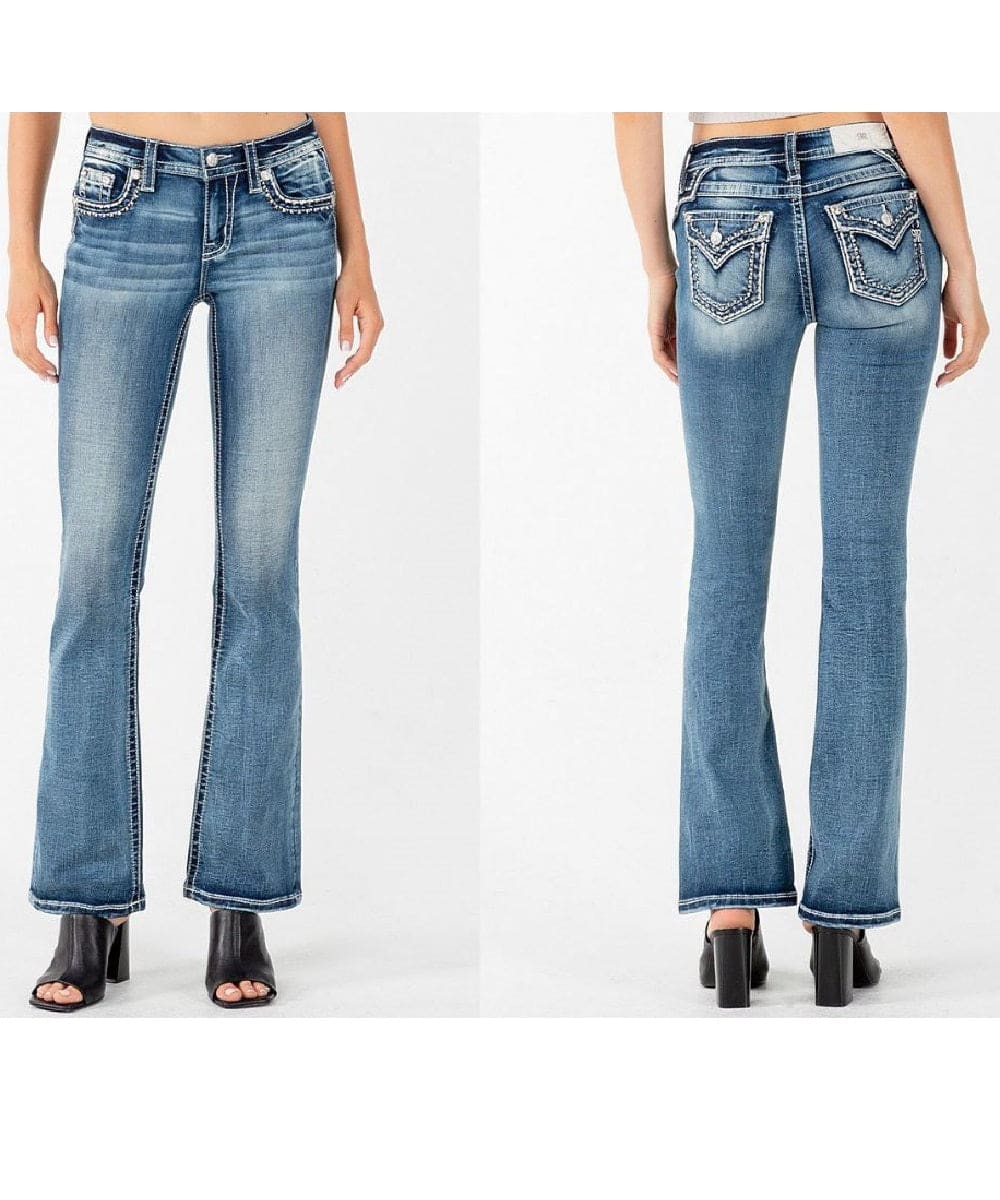 Miss Me Women's Mid Rise Bootcut Jean- Style #M3867B ! desc :  ! caption :