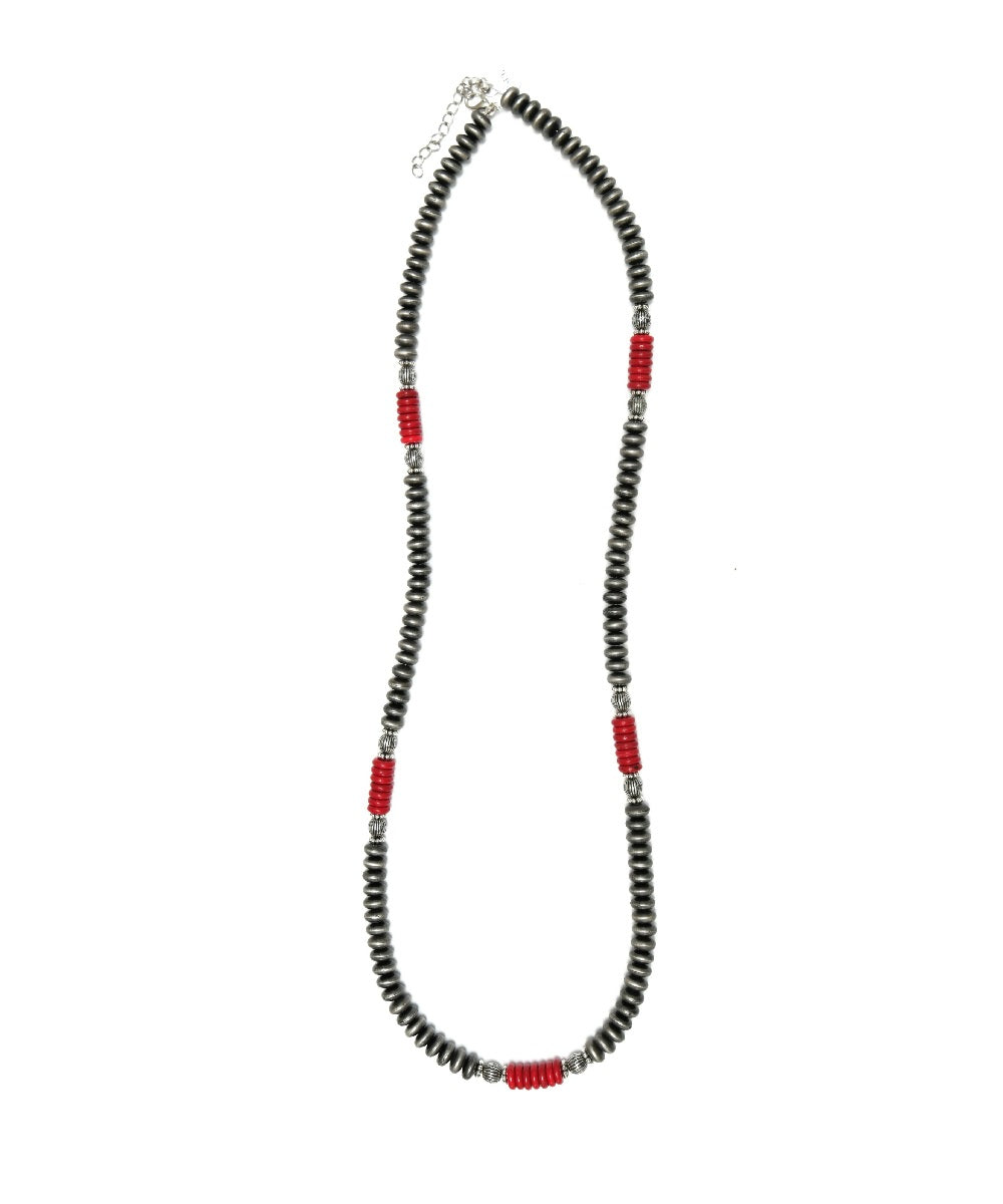 West And Co. Women's 36" Faux Navajo Pearl Disc Necklace- Style #N1501 ! desc :  ! caption :