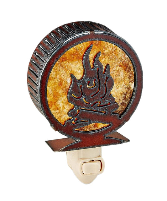 Rustic Ironwerks Circle Campfire Nightlight- Style #NLCIR-236 ! desc :  ! caption :