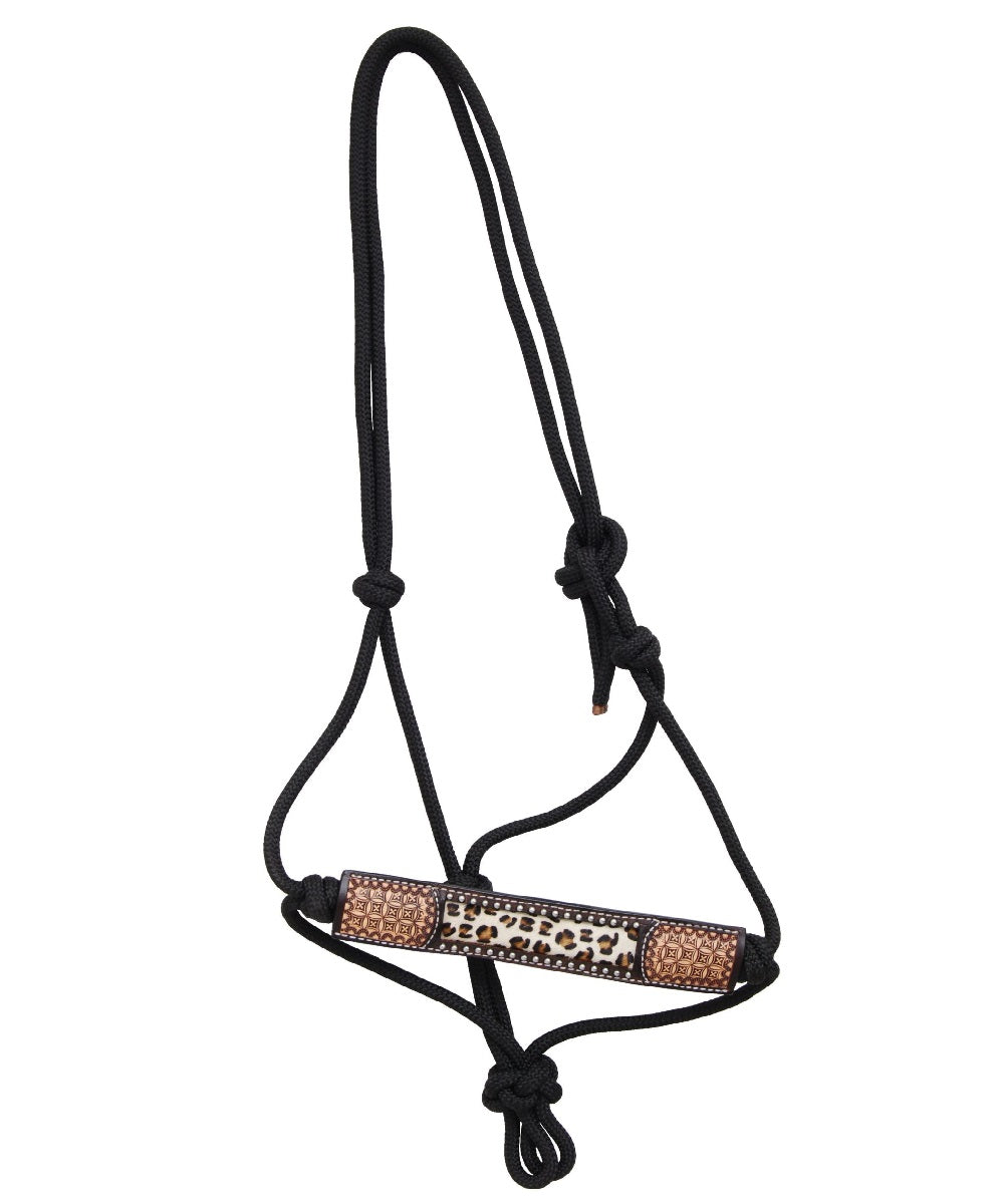 Rafter T Ranch Leopard Print Rope Halter- Style #RH112 ! desc :  ! caption :