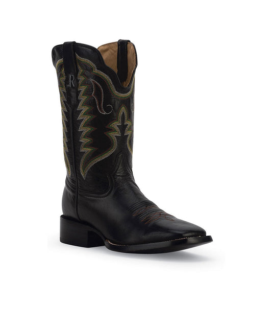 R. Watson Men's Black Ranch Hand Calf Western Boot- Style #RW7000-2 ! desc :  ! caption :