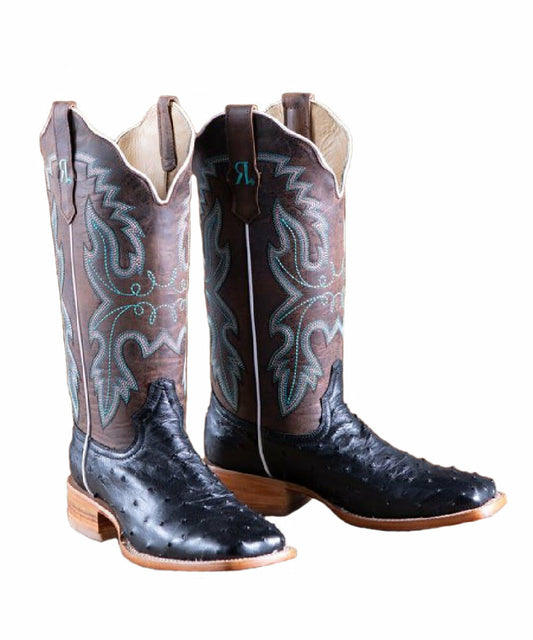 R. Watson Women's Black Full Quill Ostrich Boots- Style #RWL4300-2 ! desc :  ! caption :