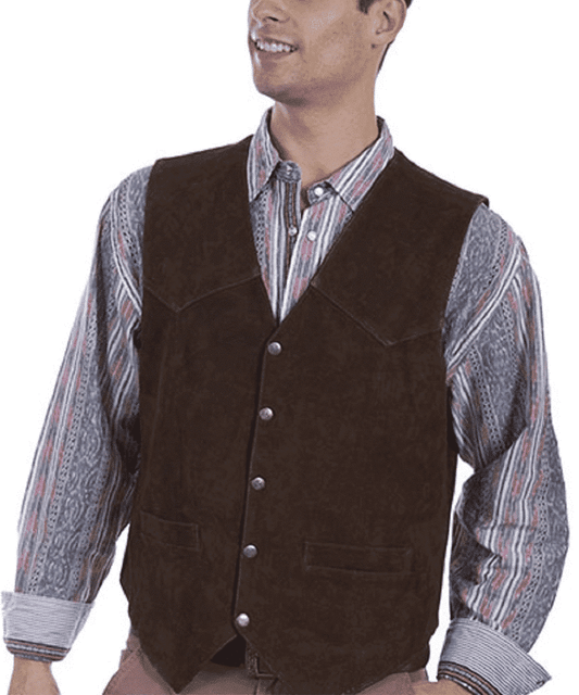 Scully Men's Leather Suede Brown Vest- Style #507SUEDE 262 ! desc :  ! caption :