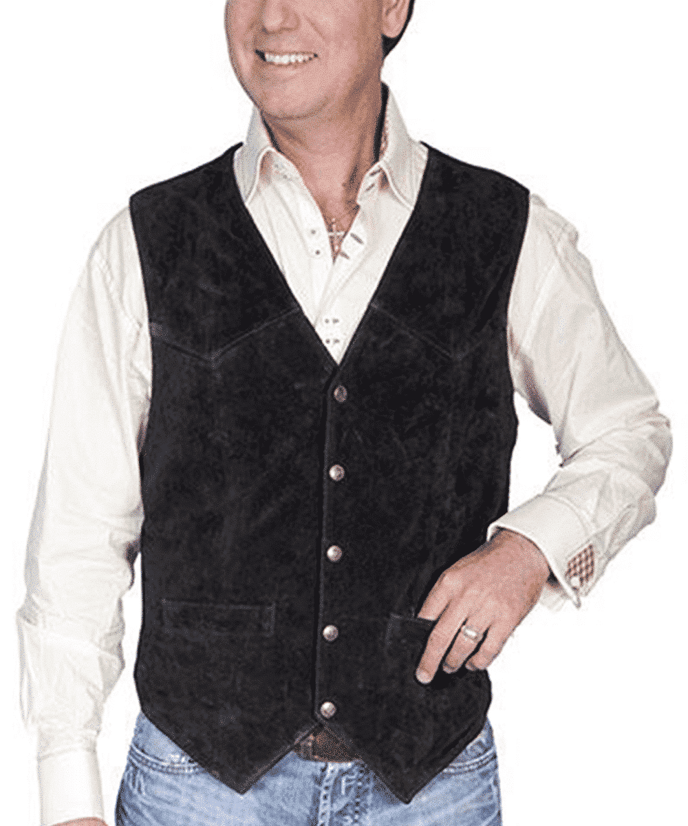Scully Men's Leather Suede Black Vest- Style #507SUEDE 214 ! desc :  ! caption :