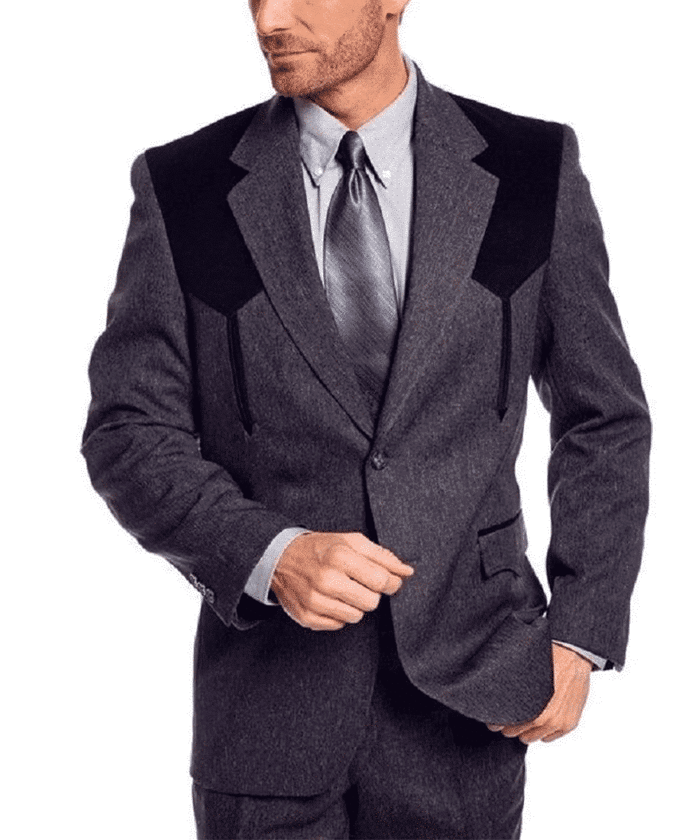 Circle S Men's Charcoal Gray Western Sport Coat- Style #CC2976-40 ! desc :  ! caption :