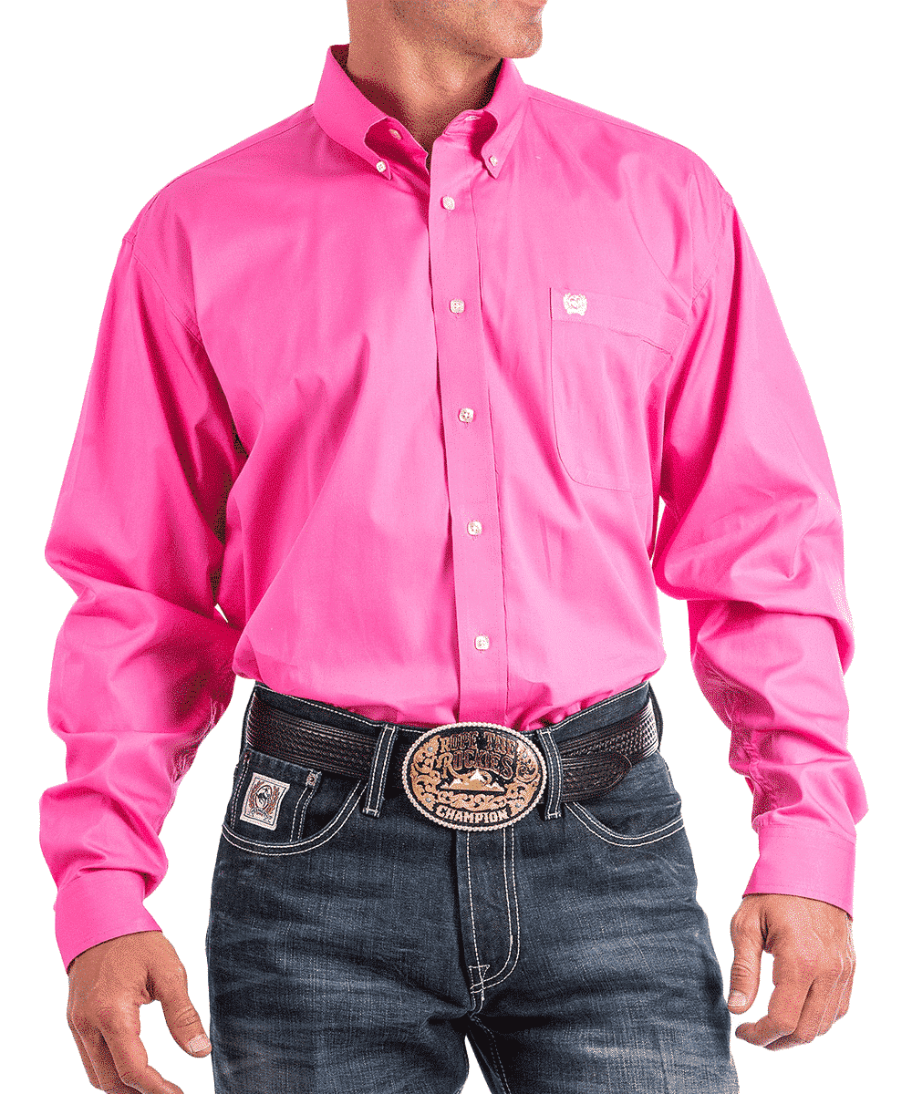 Cinch Men's Pink Button Down Shirt- Style #MTW1103320 ! desc :  ! caption :