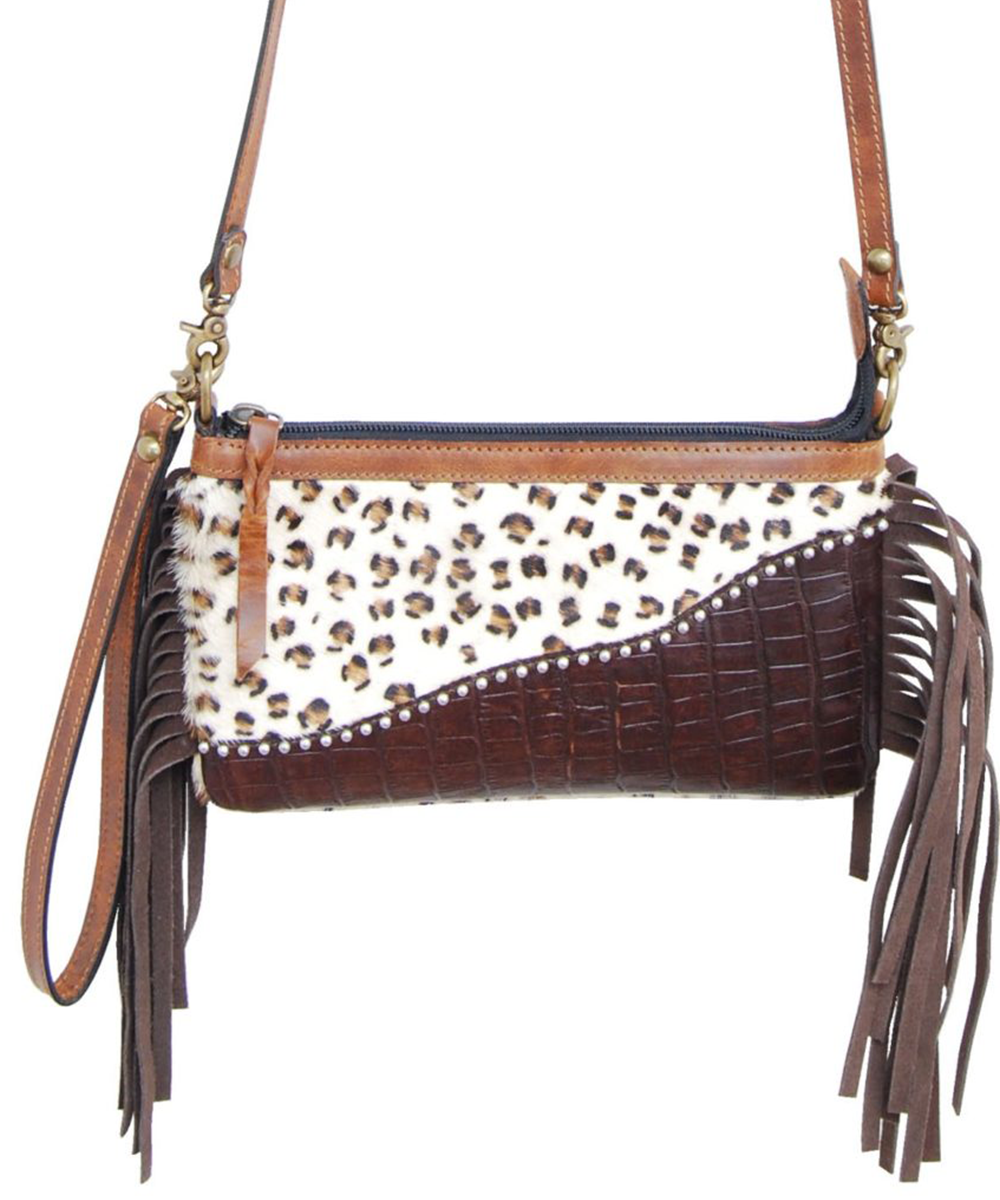 Rafter T Ranch Women's Leopard & Crossbody Purse/Wristlet- Style #BL374 ! desc :  ! caption :