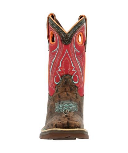 Durango Kids' Lil' Rebel Little Kids' Gator Embossed Boot- Style #DBT0233C ! desc :  ! caption :