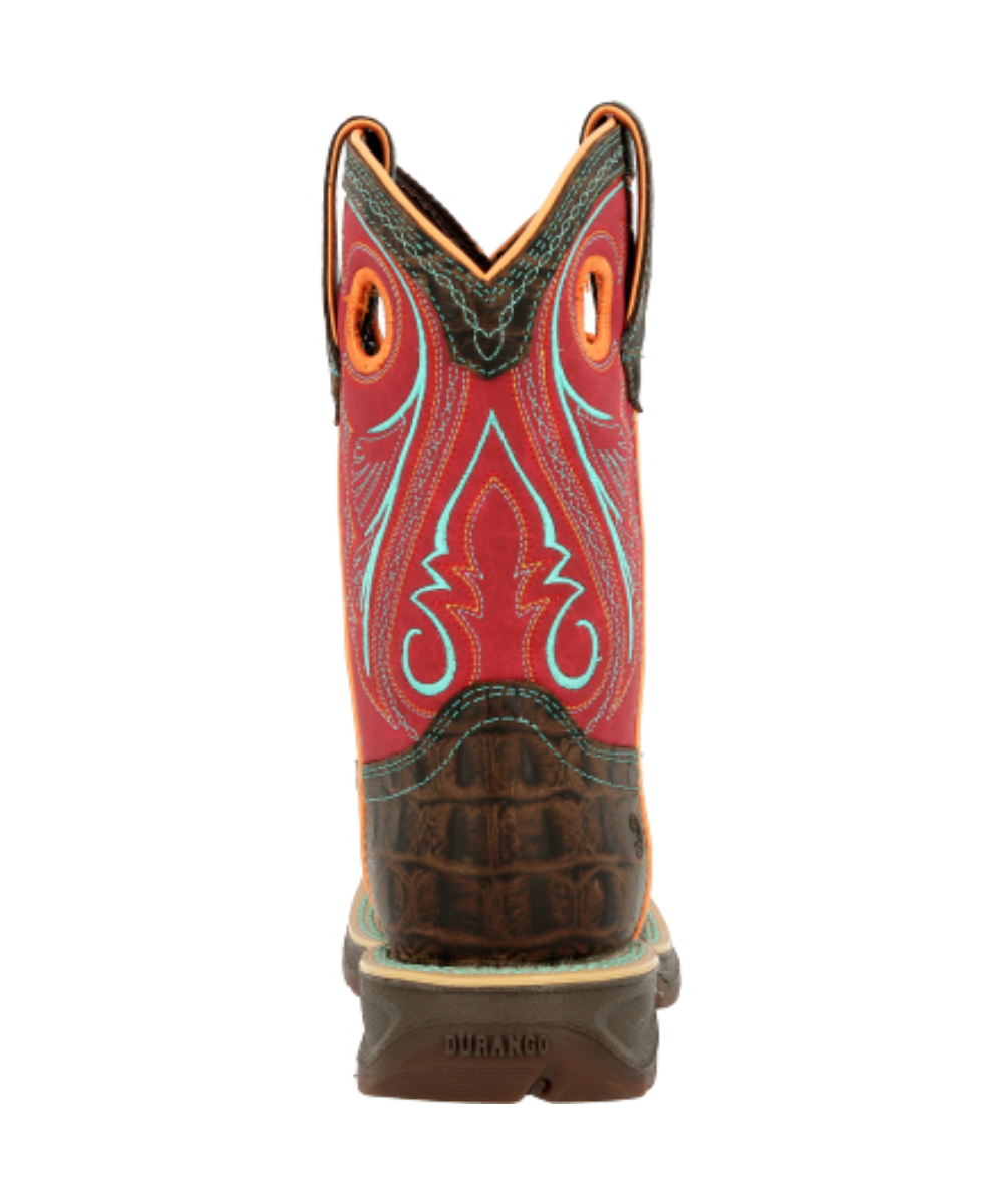 Durango Kids' Lil' Rebel Little Kids' Gator Embossed Boot- Style #DBT0233C ! desc :  ! caption :