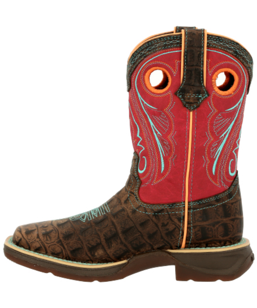Durango Kids' Lil' Rebel Little Kids' Gator Embossed Boot- Style #DBT0233C ! desc :  ! caption :