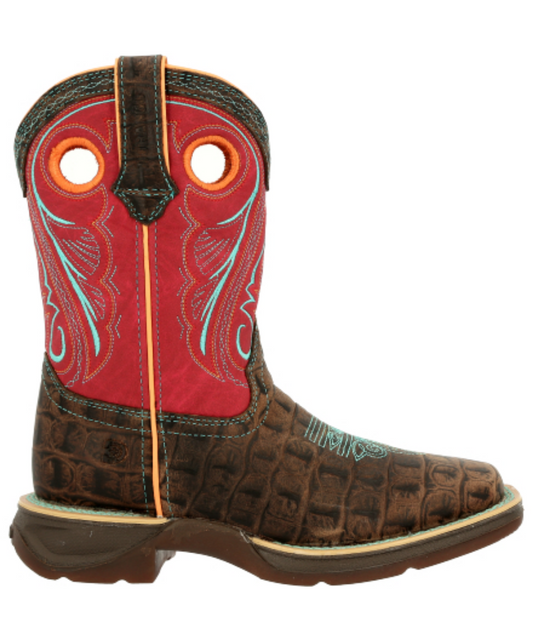 Durango Kids' Lil' Rebel Little Kids' Gator Embossed Boot- Style #DBT0233C ! desc :  ! caption :
