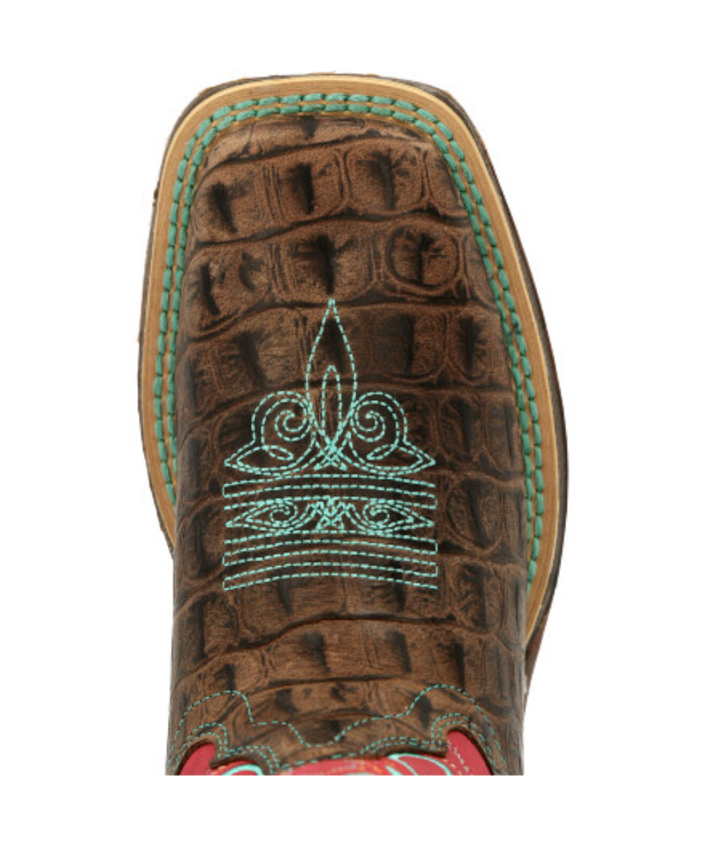 Durango Kids' Lil' Rebel Little Kids' Gator Embossed Boot- Style #DBT0233C ! desc :  ! caption :
