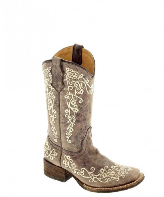 Corral Women's Brown Crater Square Toe Boot- Style #A2663 ! desc :  ! caption :
