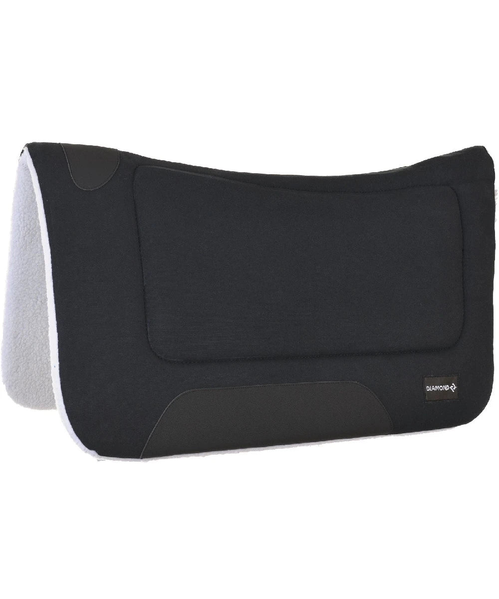 Reinsman Diamond R Square Contour Black Pad- Style #DR113BK ! desc :  ! caption :