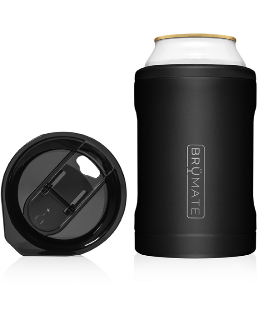 BrüMate Matte Black Hopsulator DUO Can Cooler & Tumbler- Style #HD12M ! desc :  ! caption :