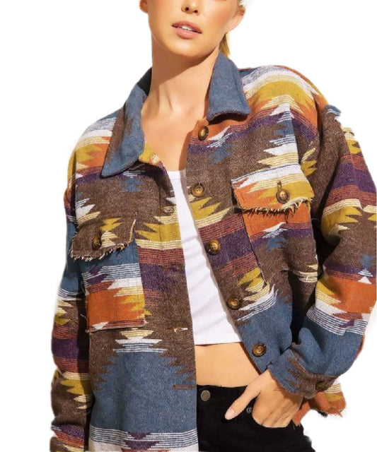 Sweet Generis Women's Aztec Shacket