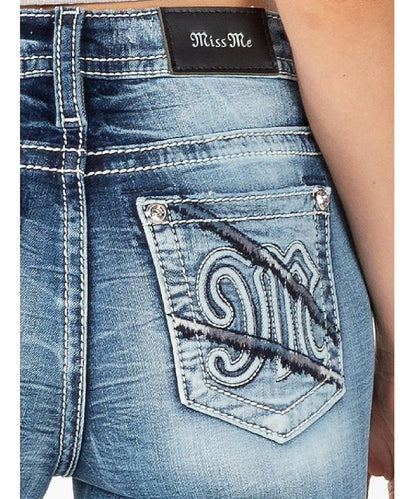 Miss Me Women's Mid Rise Bootcut Jean- Style #M3817B5 ! desc :  ! caption :