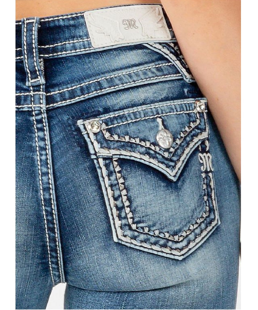 Miss Me Women's Mid Rise Bootcut Jean- Style #M3867B ! desc :  ! caption :