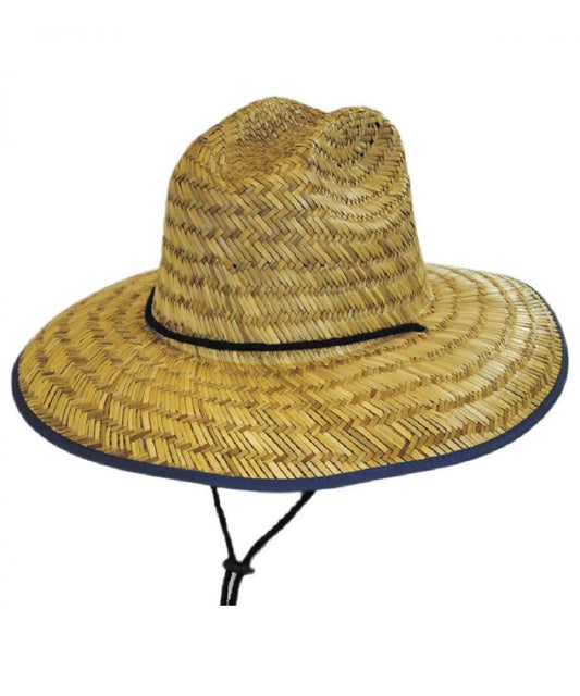 Dorfman Pacific Lifeguard American Flag Straw Hat- Style #MS401OS-NAT ! desc :  ! caption :
