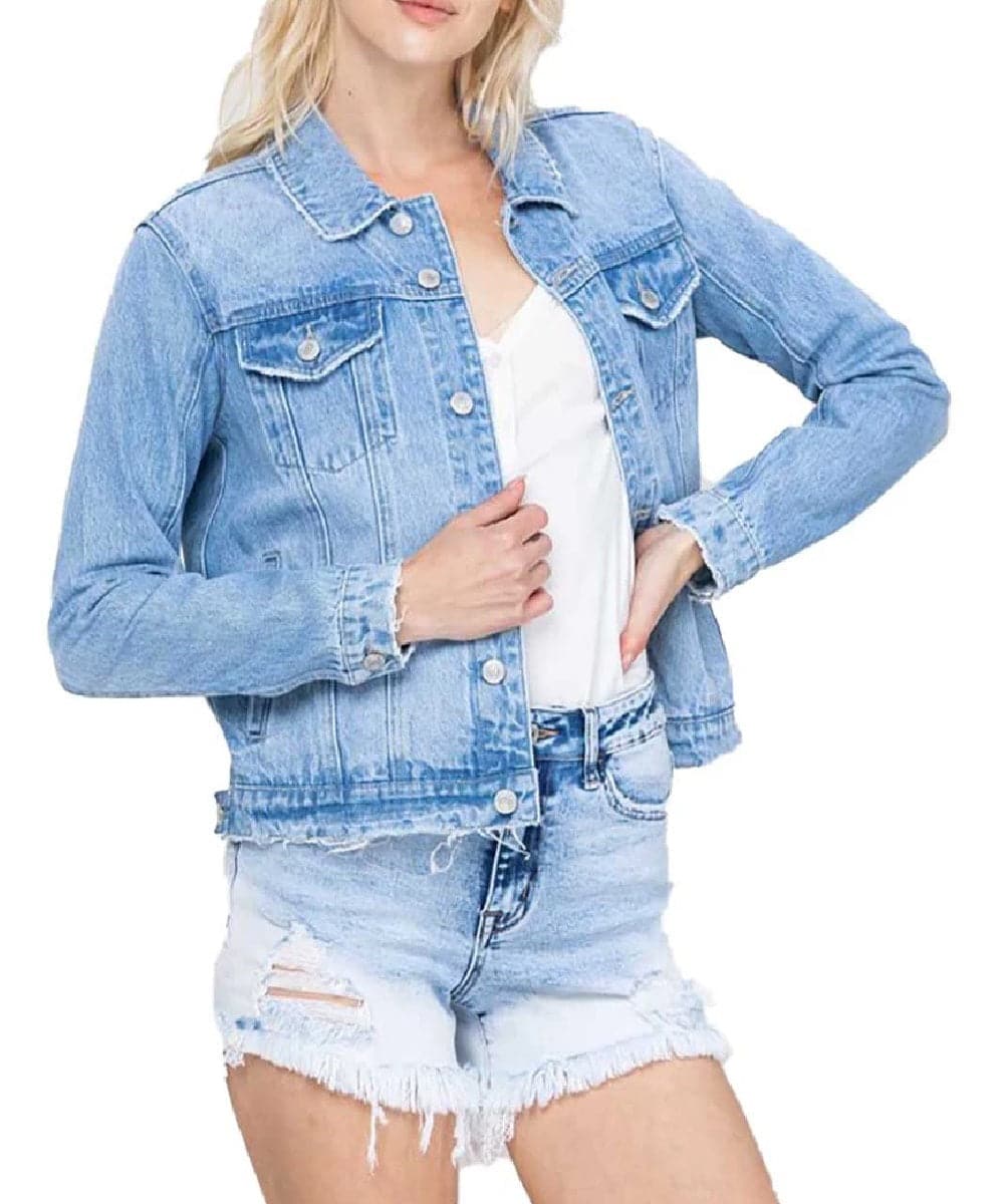 Vervet Women's Rigid Denim Jacket- Style #T5136J ! desc :  ! caption :