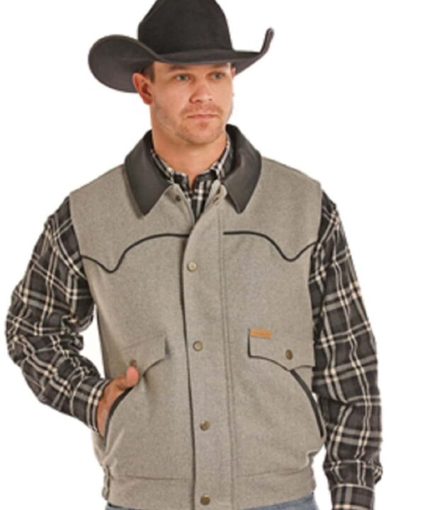 Panhandle Men's Powder River Holbrook Vest- Style #98-5619 GRY