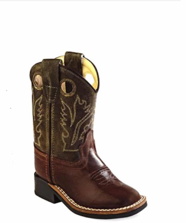 Old West Toddler Leather Broad Square Toe Boot- Style #BSI1877