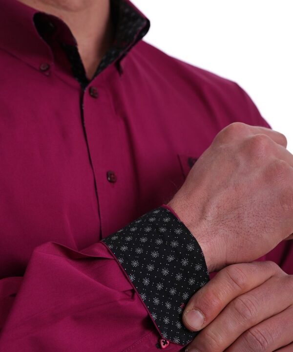 Cinch Men's Solid Burgundy Button Down Shirt- Style #MTW1104998