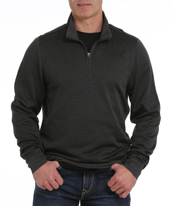 Cinch Men's Heathered Black Quarter Zip Pullover- Style #MWK1226001