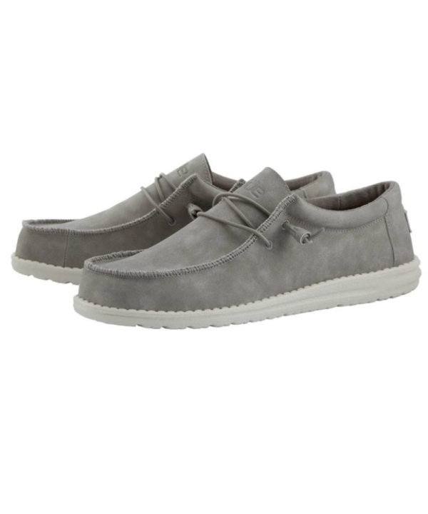 Hey Dude Men's Wally Grey Recycled Leather Shoe- Style #150203095