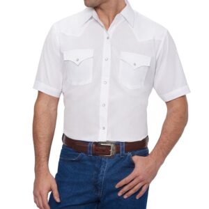 Ely Walker Men's White Western Snap Shirt- Style#15201605