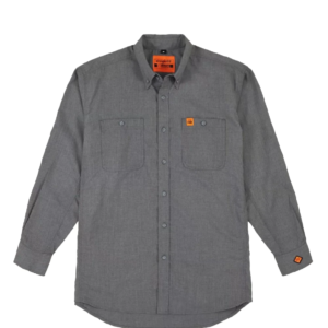 Wrangler Men's Riggs Workwear Gray Flame Resistant Twill Work Shirt- Style #FR3W01G